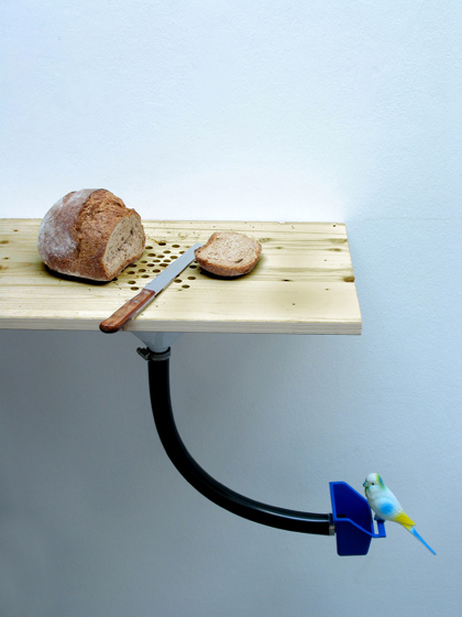 break design bird feeder DIY combination dispensing bird food cutting bread crumps kitchen design industrial design cool innovative